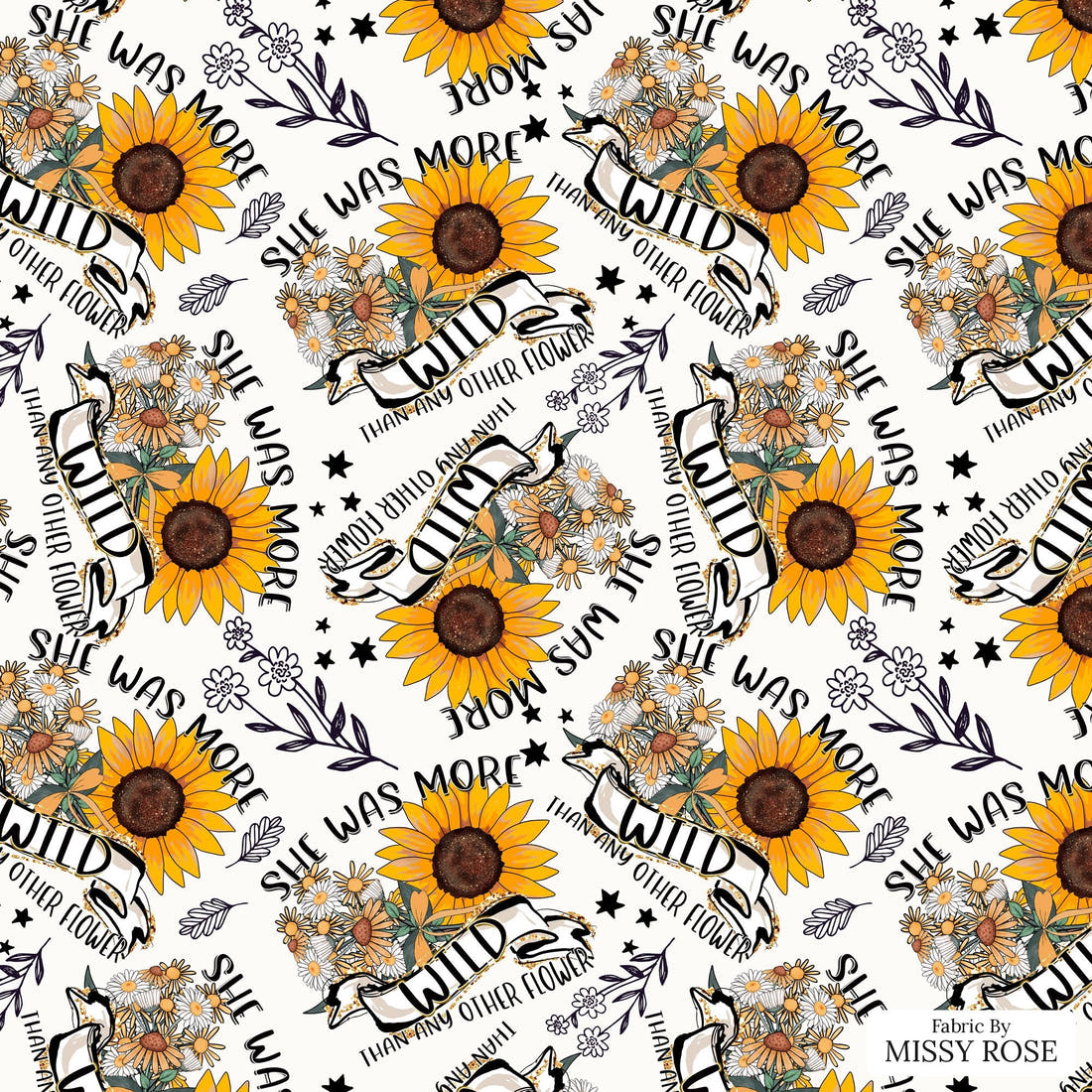 Design 1157 Wild Fabric – flat view of the print, zoom in for detail | Fabric by Missy Rose