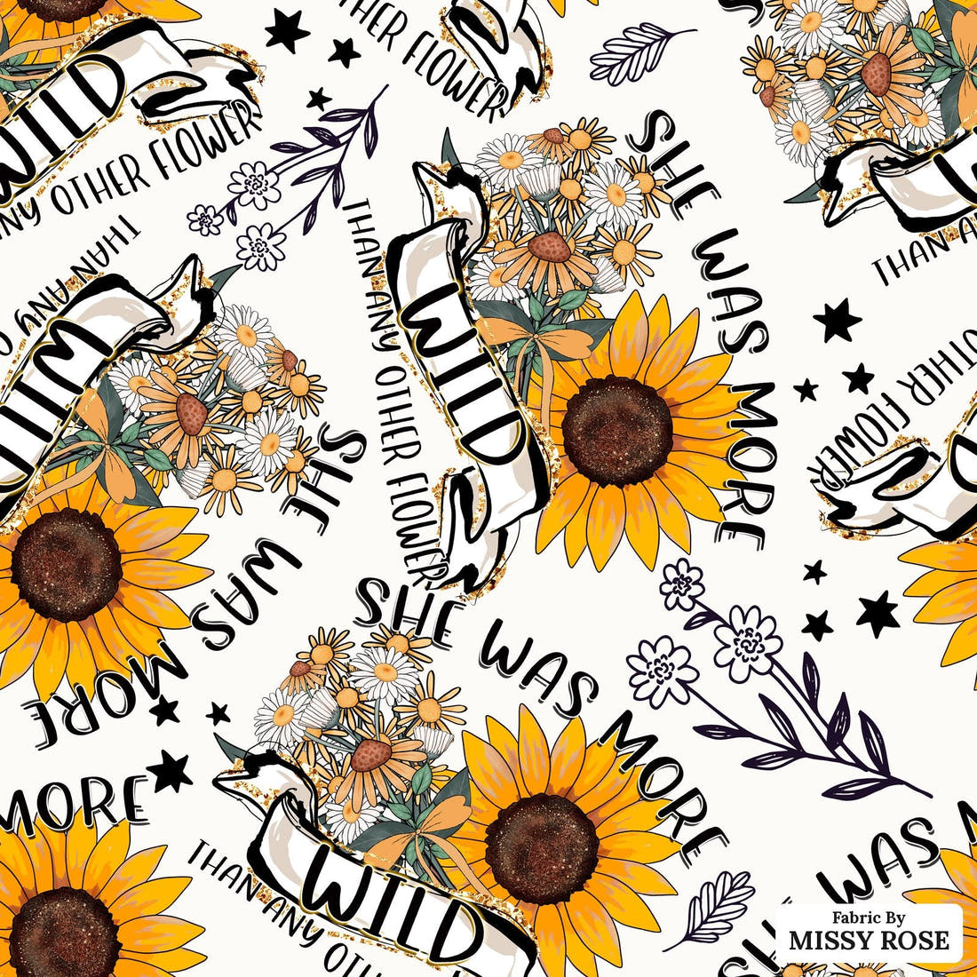 Design 1157 Wild Fabric – flat view of the print, zoom in for detail | Fabric by Missy Rose
