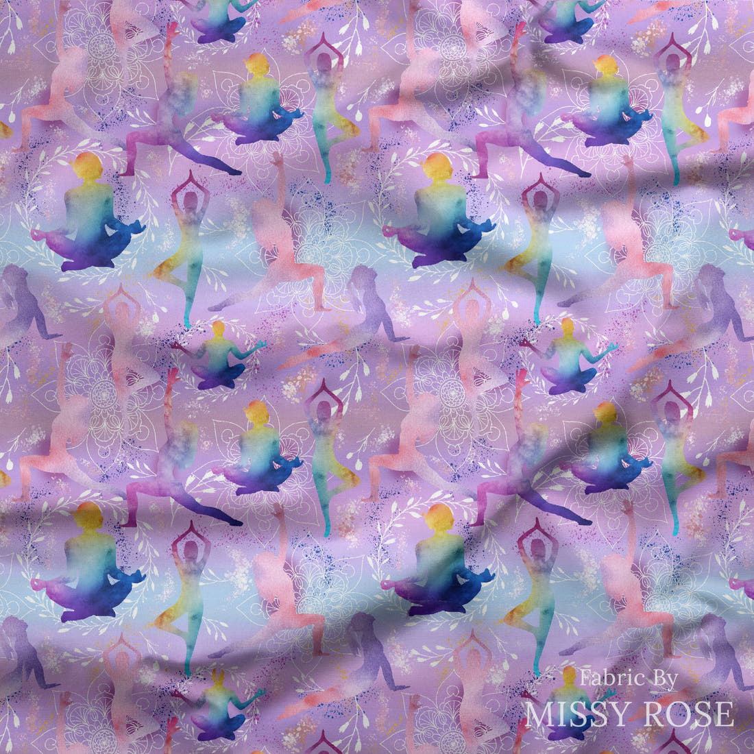 Design 1158 Yoga Fabric draped fabric mockup – custom printed fabric by the metre | Fabric by Missy Rose