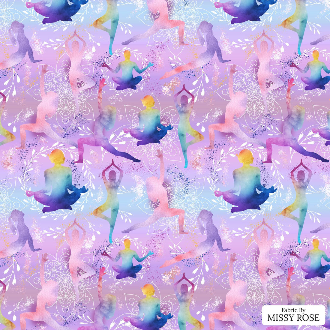 Design 1158 Yoga Fabric – flat view of the print, zoom in for detail | Fabric by Missy Rose