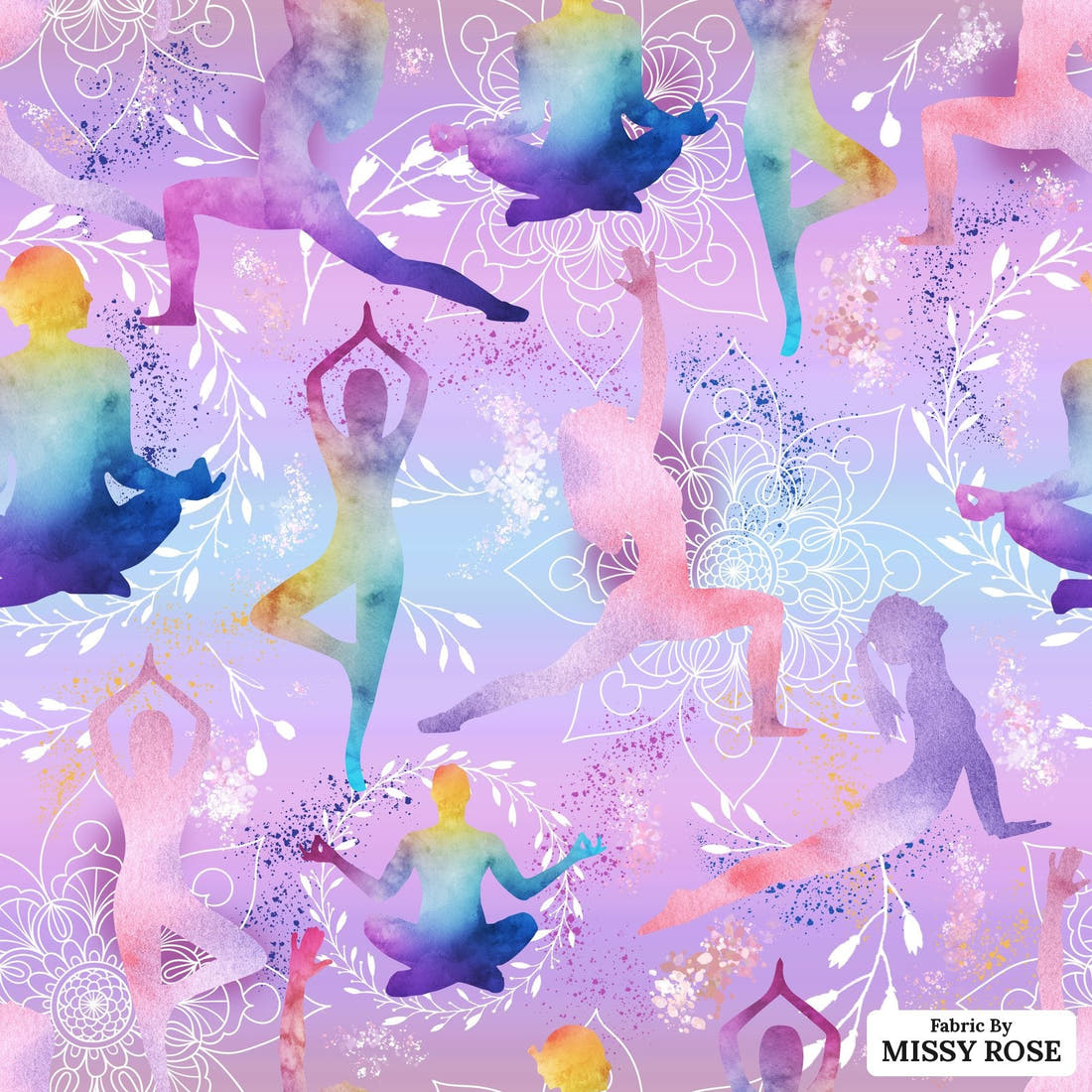 Design 1158 Yoga Fabric – flat view of the print, zoom in for detail | Fabric by Missy Rose