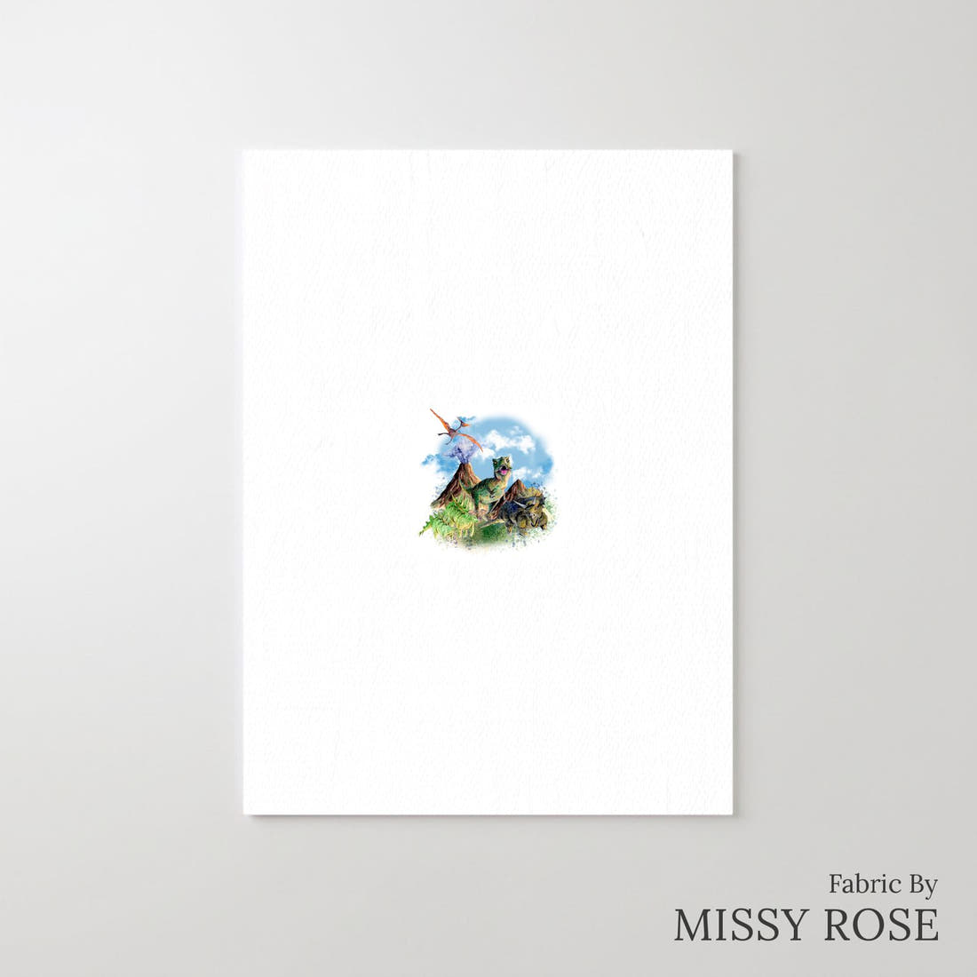 Design 1161 Dinosaur Panel – printed fabric panel with centred picture, custom printed to order | Fabric by Missy Rose