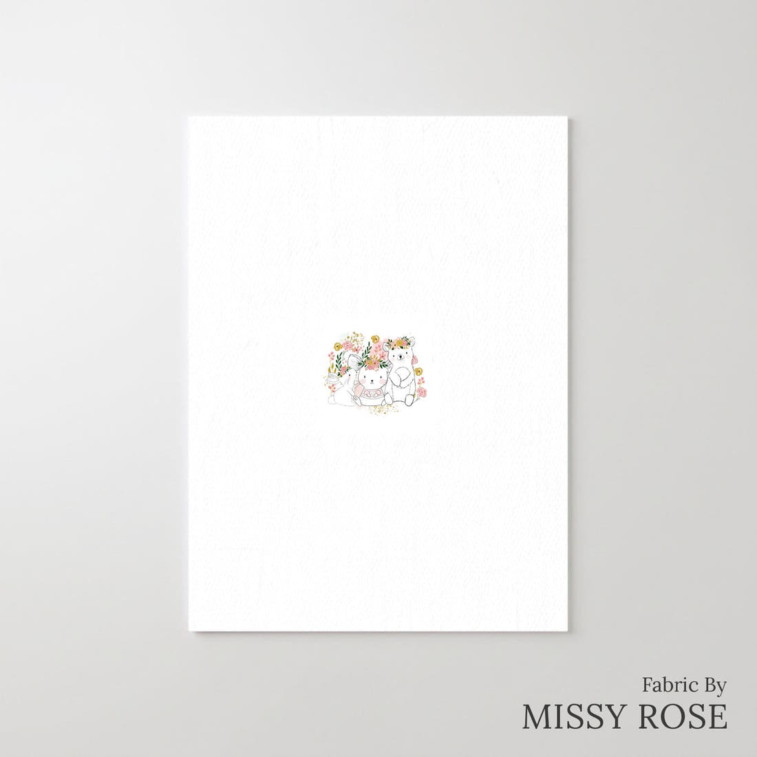 Design 1164 Sweet Woodlands Panel – printed fabric panel with centred picture, custom printed to order | Fabric by Missy Rose