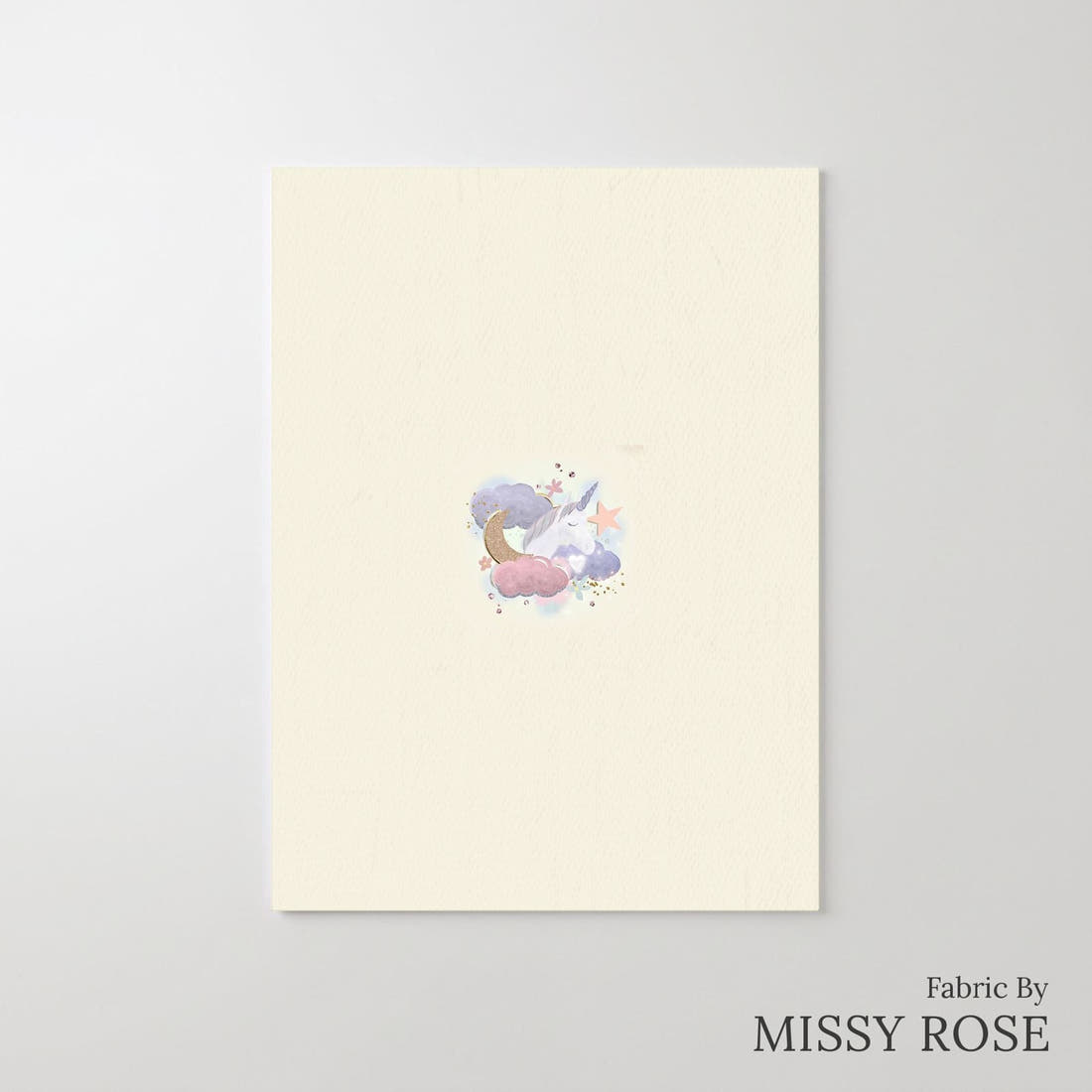 Design 1165 Dreamy Unicorns Panel – printed fabric panel with centred picture, custom printed to order | Fabric by Missy Rose