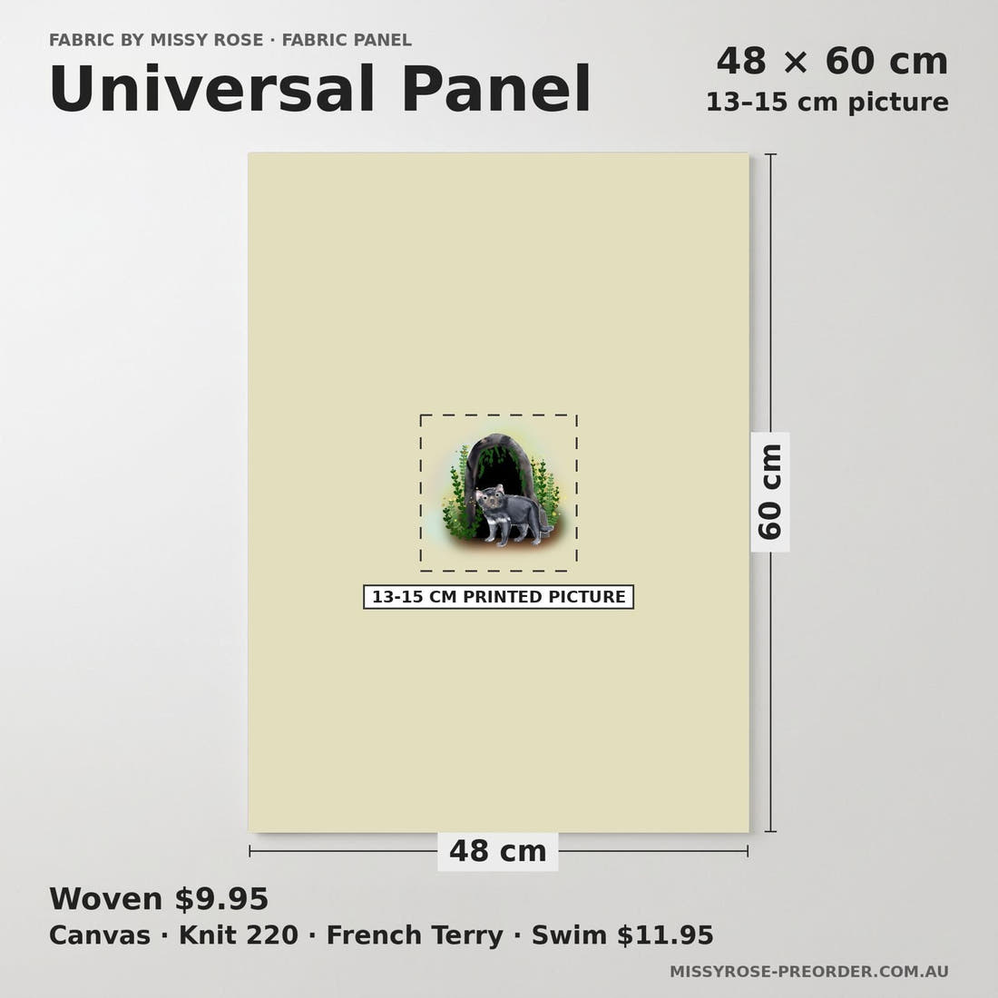 Design 1167 Tasmanian Devils Panel universal panel sizing – 13–15 cm printed picture on 48 × 60 cm fabric | Fabric by Missy Rose