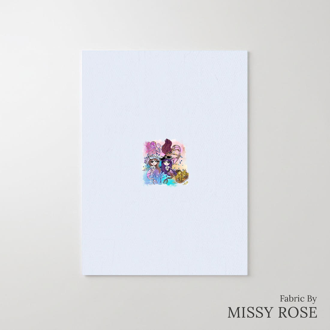 Design 1168 Pirate Mermaid Panel – printed fabric panel with centred picture, custom printed to order | Fabric by Missy Rose