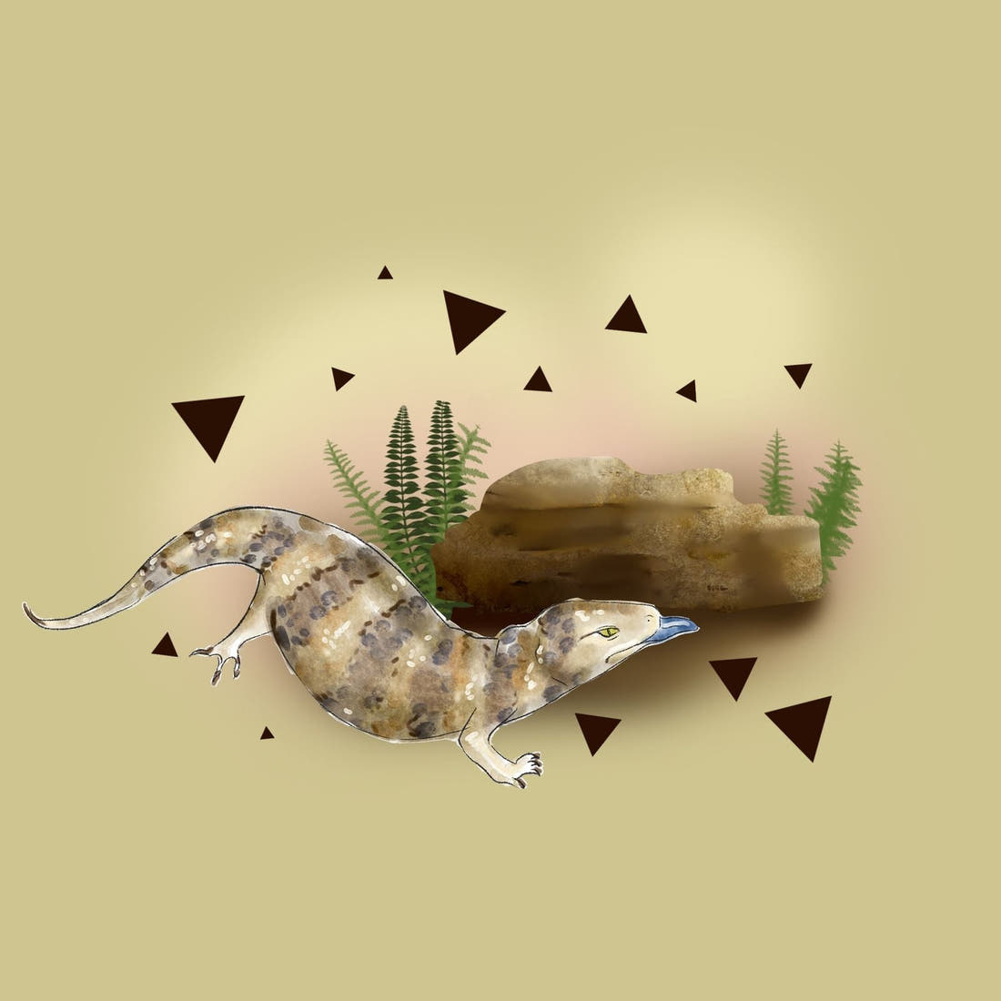 Design 1169 Blue Tongue Panel – full artwork close-up of the printed picture | Fabric by Missy Rose