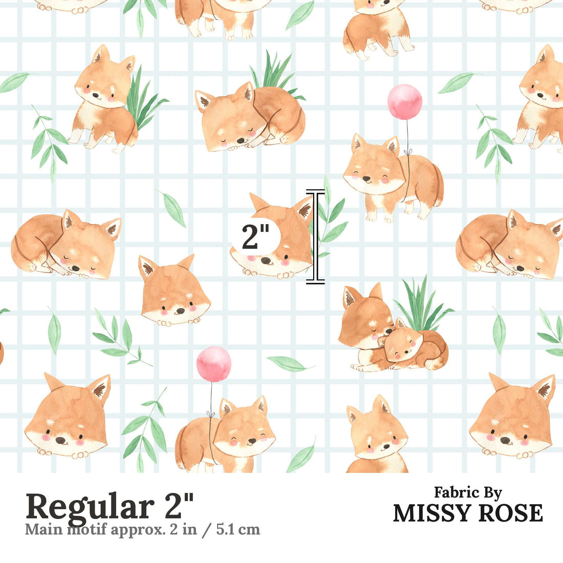 Design 117 Dingo Fabric Regular 2" - print scale | Fabric by Missy Rose