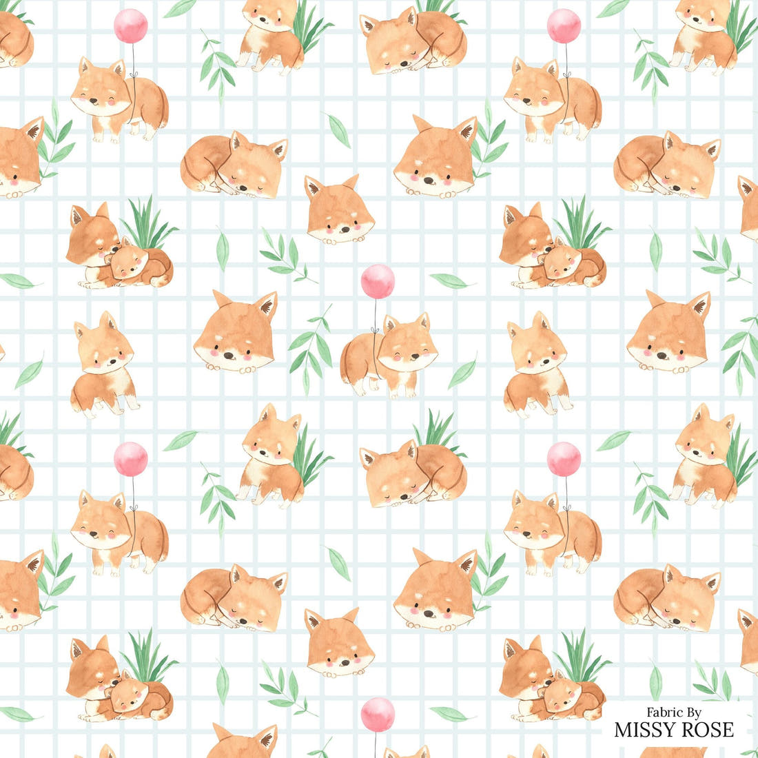 Design 117 Dingo Fabric - flat view of the print, zoom in for detail | Fabric by Missy Rose