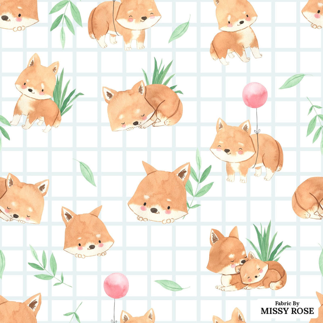 Design 117 Dingo Fabric - flat view of the print, zoom in for detail | Fabric by Missy Rose
