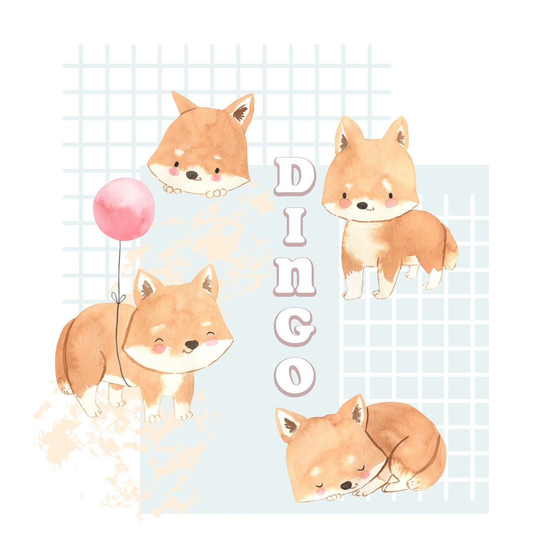 Design 117 Dingo Panel – full artwork close-up of the printed picture | Fabric by Missy Rose