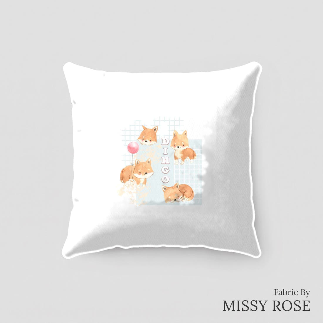 Design 117 Dingo Panel sewn into a cushion – see how the panel looks made up | Fabric by Missy Rose