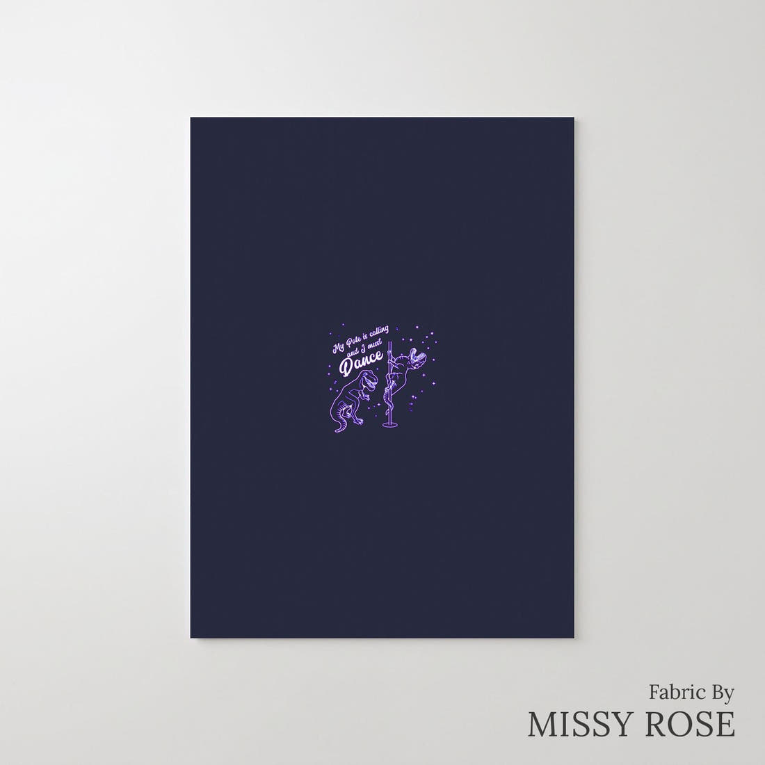 Design 1171 Trex Panel – printed fabric panel with centred picture, custom printed to order | Fabric by Missy Rose