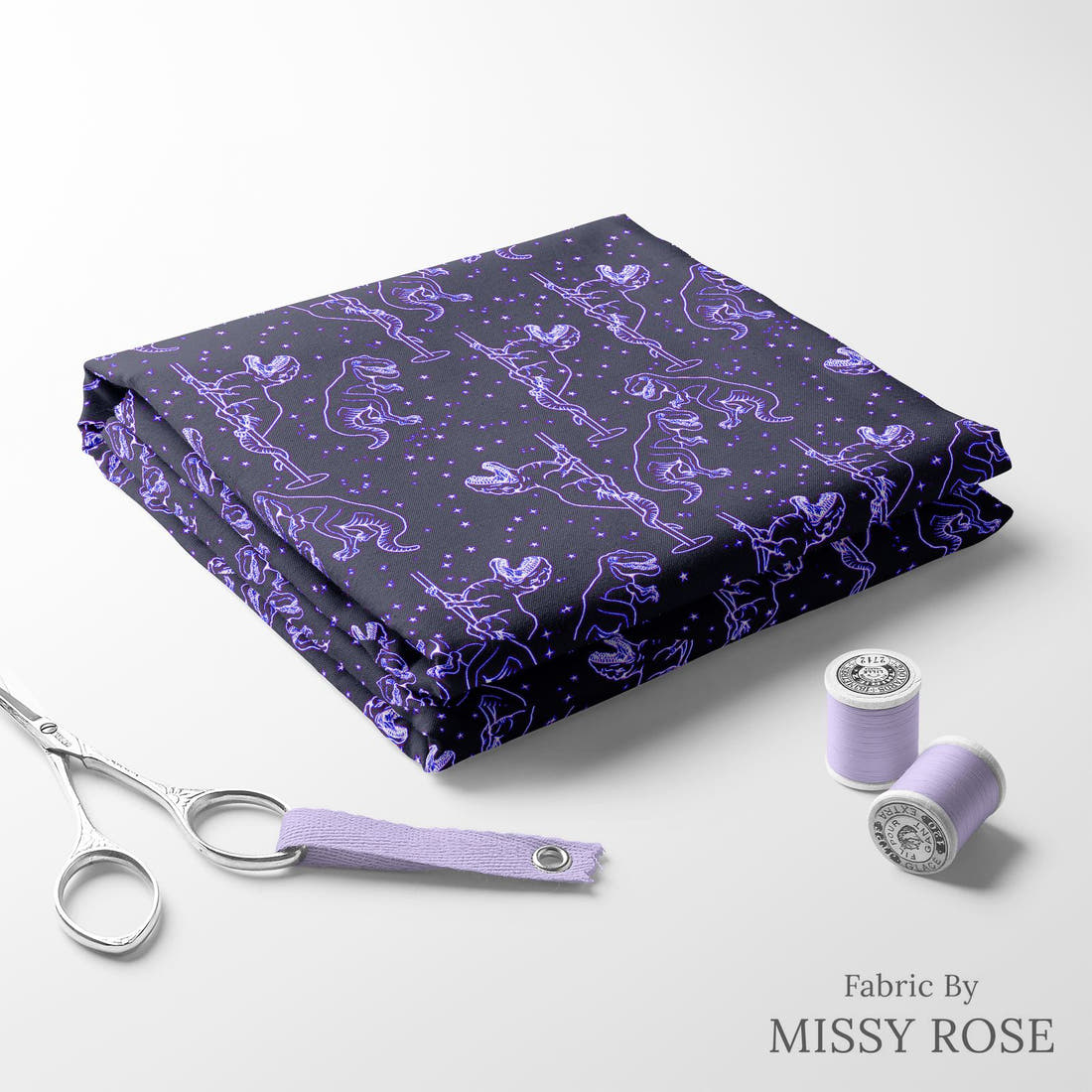 Design 1171 Trex Fabric folded fabric stack with matching thread – pre-order fabric Australia | Fabric by Missy Rose