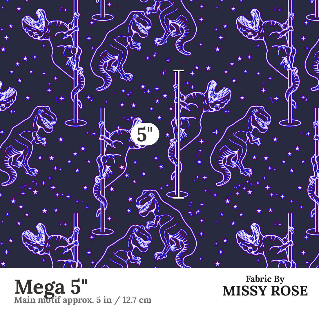 Design 1171 Trex Fabric Mega 5 inch print scale guide | Fabric by Missy Rose