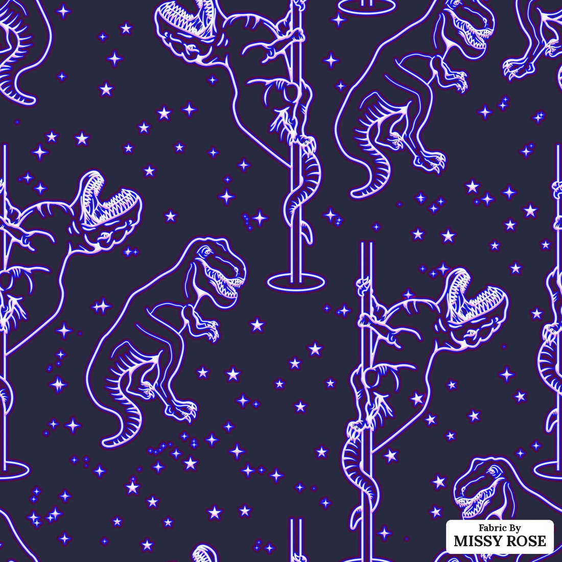 Design 1171 Trex Fabric – flat view of the print, zoom in for detail | Fabric by Missy Rose