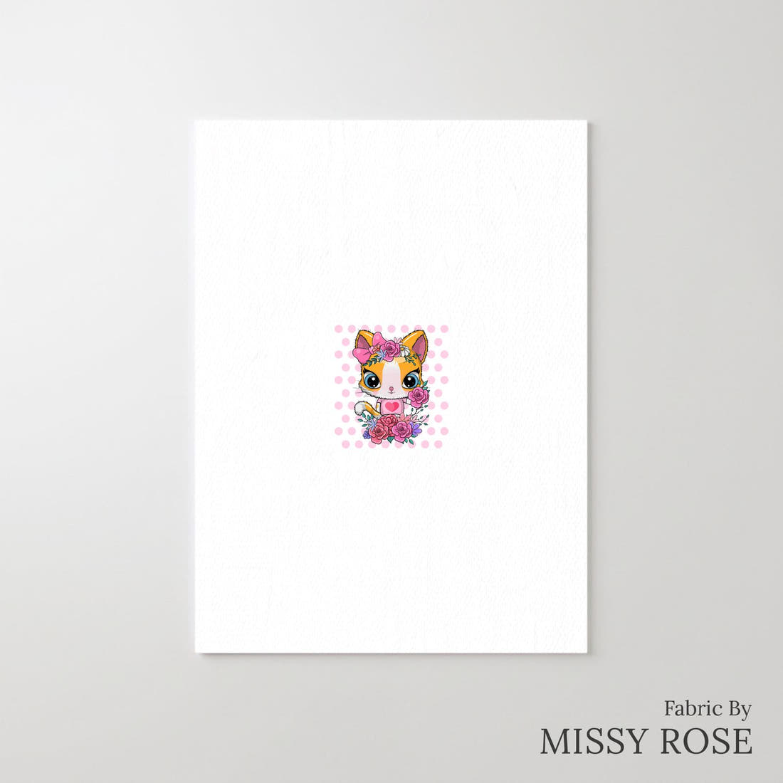 Design 1172 Pink Cats Panel – printed fabric panel with centred picture, custom printed to order | Fabric by Missy Rose