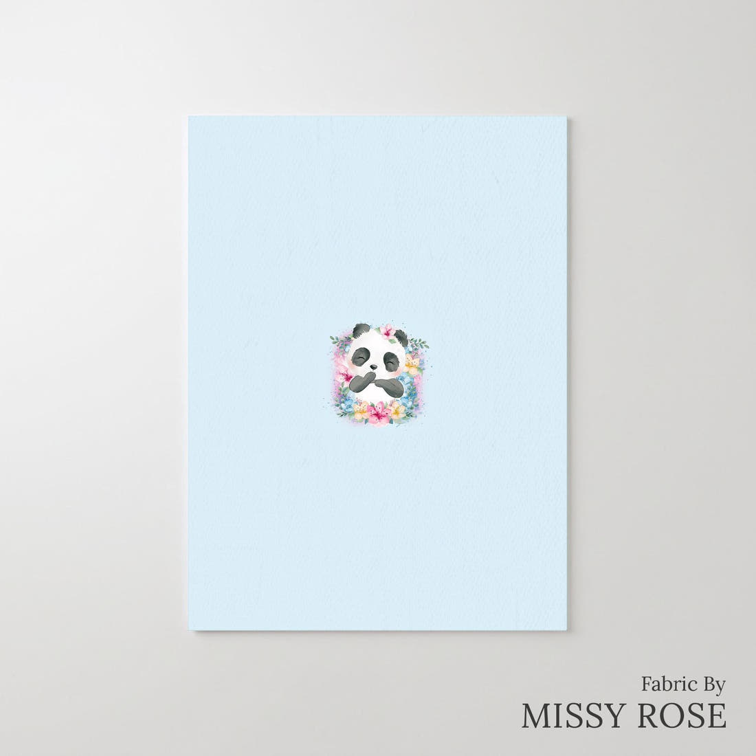Design 1175 Blue Panda Panel – printed fabric panel with centred picture, custom printed to order | Fabric by Missy Rose