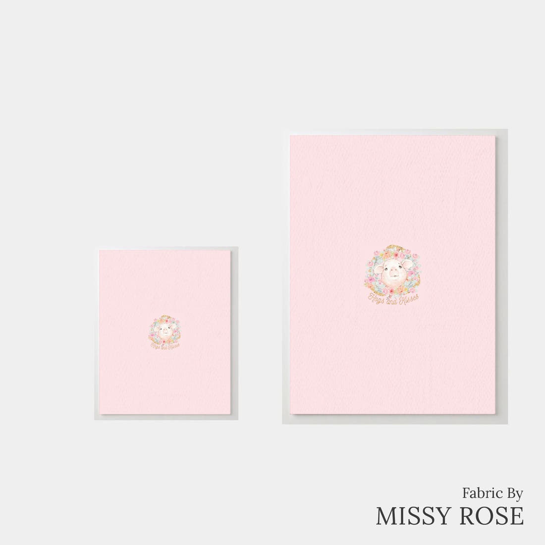 Design 1176 Pink Pigs Panel – universal and adult panel sizes side by side | Fabric by Missy Rose