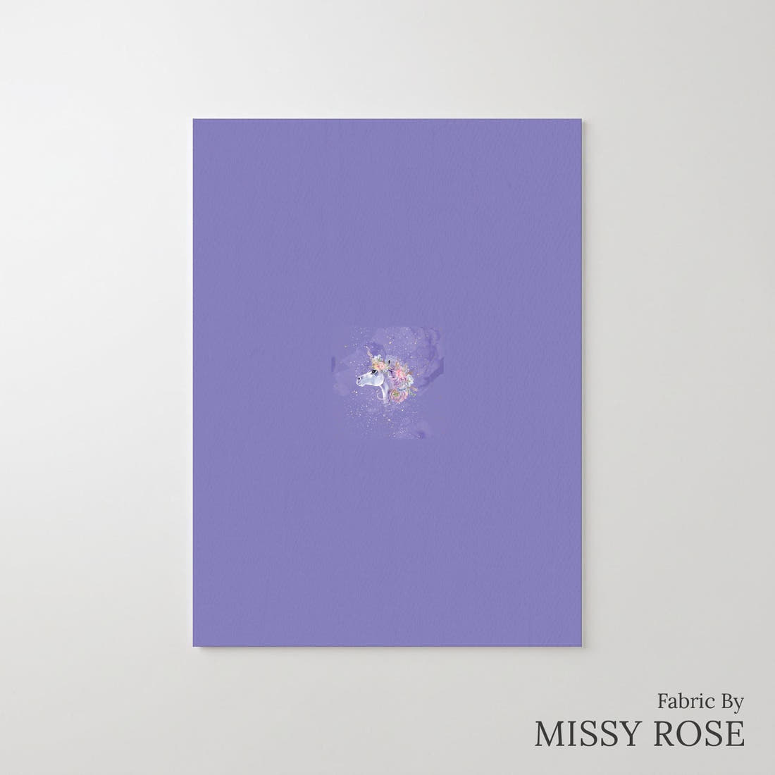 Design 1178 Purple Unicorm Panel – printed fabric panel with centred picture, custom printed to order | Fabric by Missy Rose