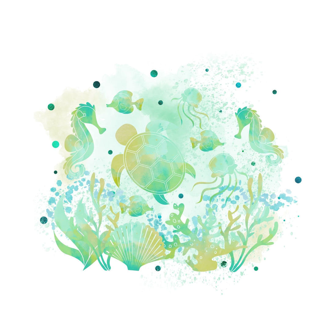Design 1180 Turtle Panel – full artwork close-up of the printed picture | Fabric by Missy Rose