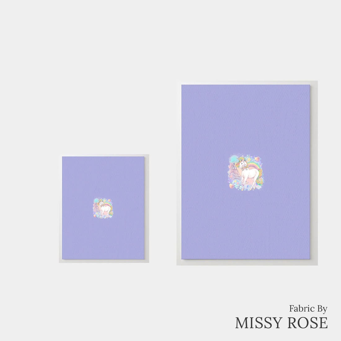 Design 1183 Magical Unicorn Panel – universal and adult panel sizes side by side | Fabric by Missy Rose