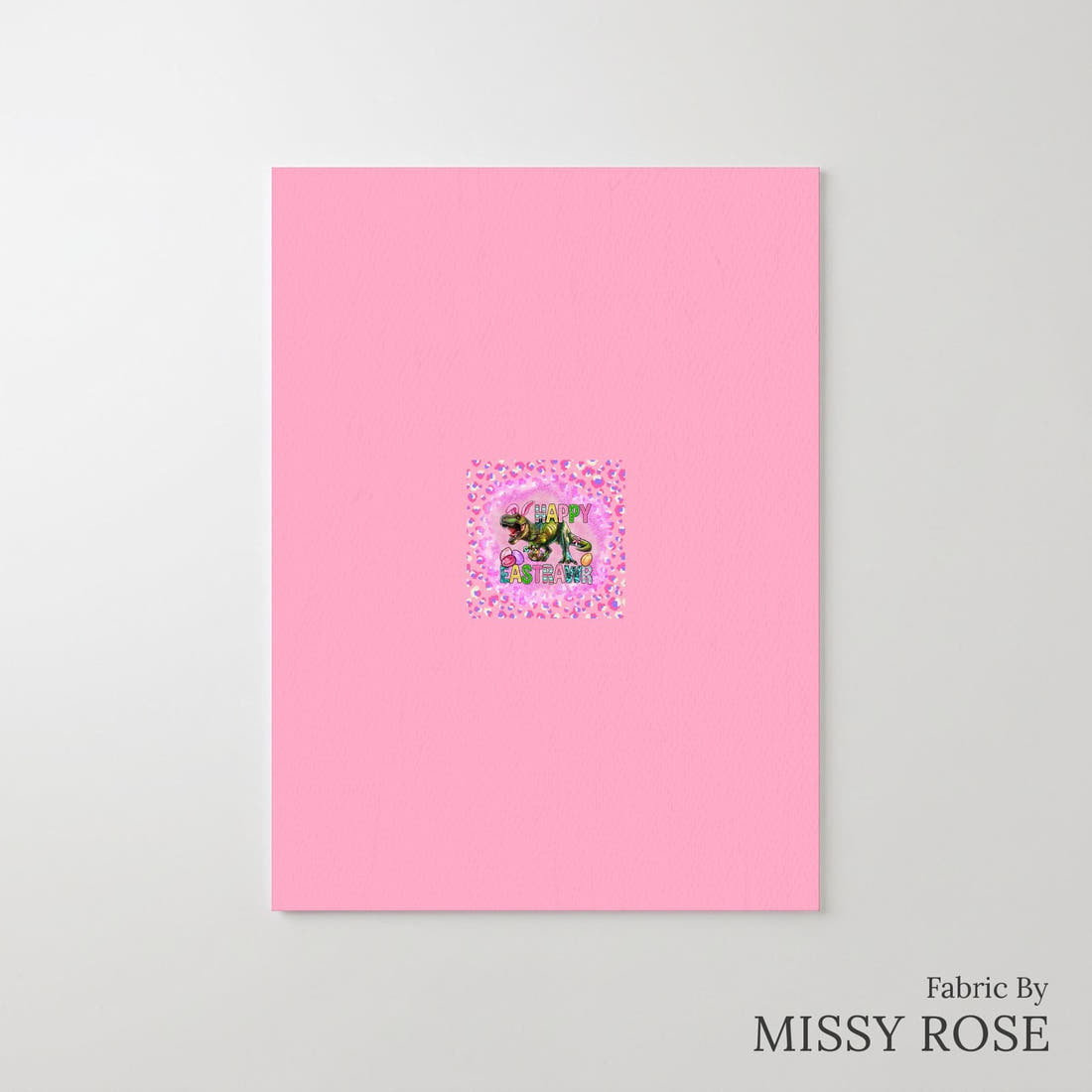 Design 1185 Easter T-rex Panel – printed fabric panel with centred picture, custom printed to order | Fabric by Missy Rose
