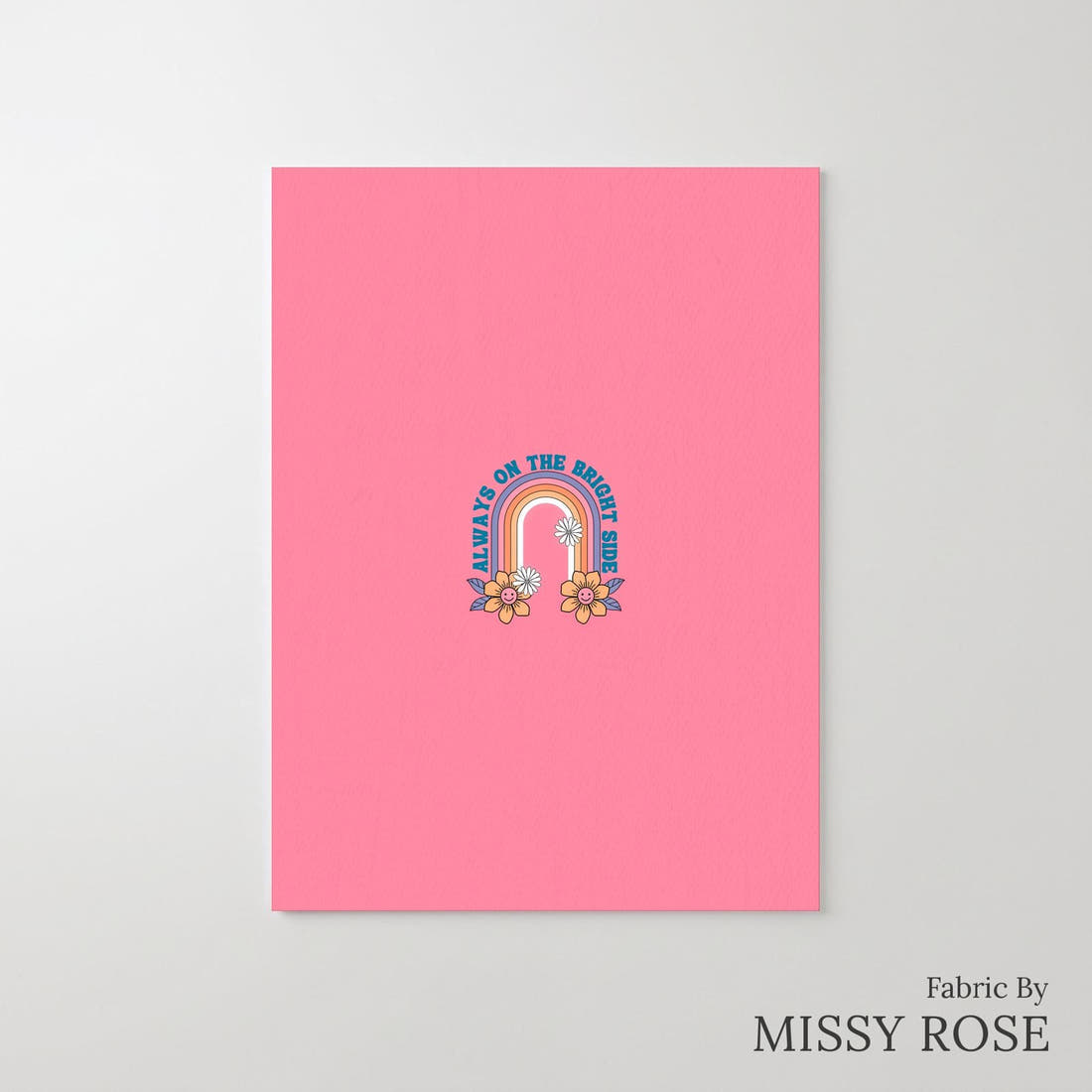 Design 1186 Pink Retro Panel – printed fabric panel with centred picture, custom printed to order | Fabric by Missy Rose