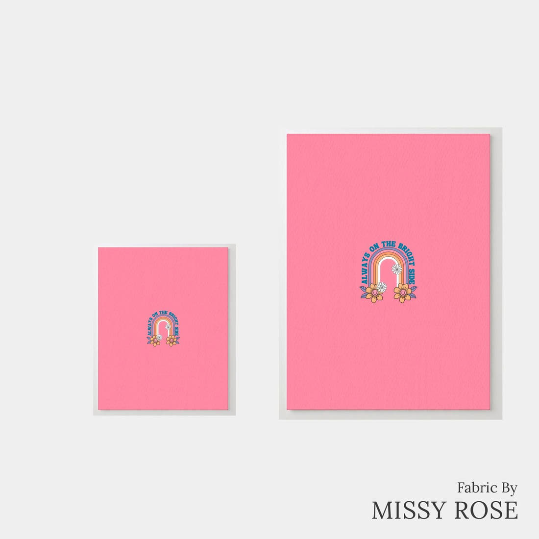 Design 1186 Pink Retro Panel – universal and adult panel sizes side by side | Fabric by Missy Rose