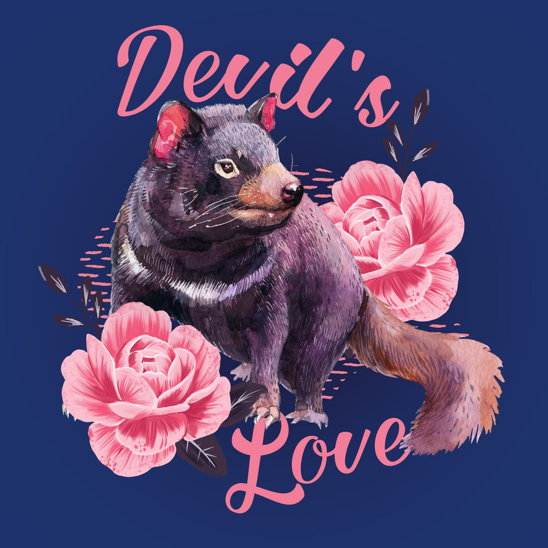 Design 1187 Tasmanian Devil Panel – full artwork close-up of the printed picture | Fabric by Missy Rose