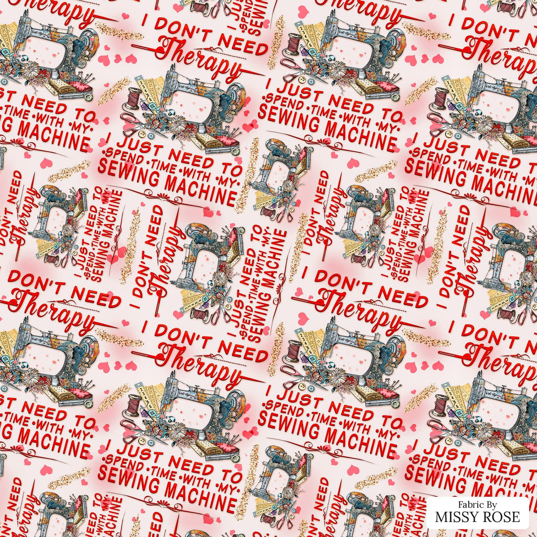Design 1188 Therapy Fabric – flat view of the print, zoom in for detail | Fabric by Missy Rose