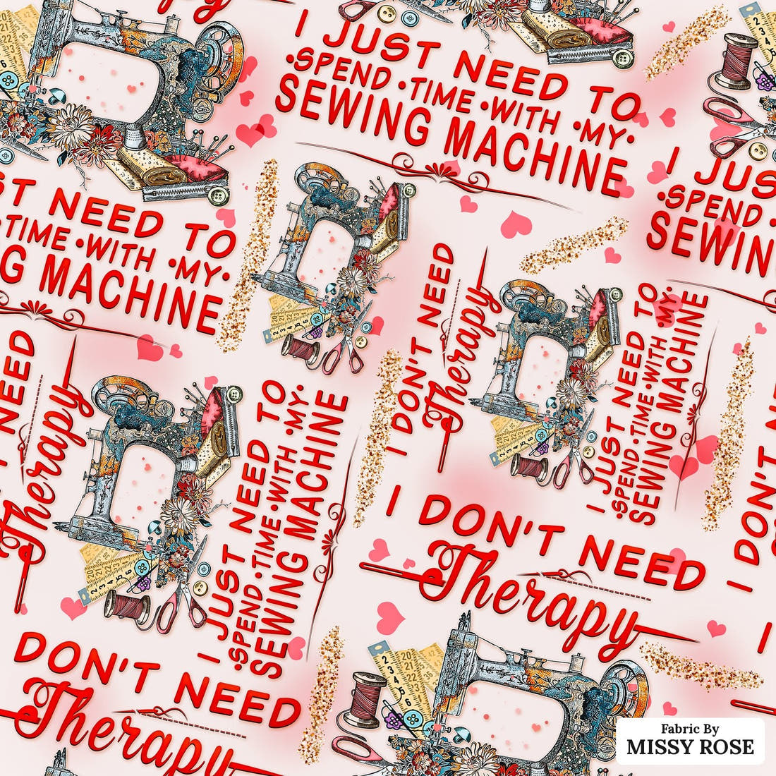Design 1188 Therapy Fabric – flat view of the print, zoom in for detail | Fabric by Missy Rose