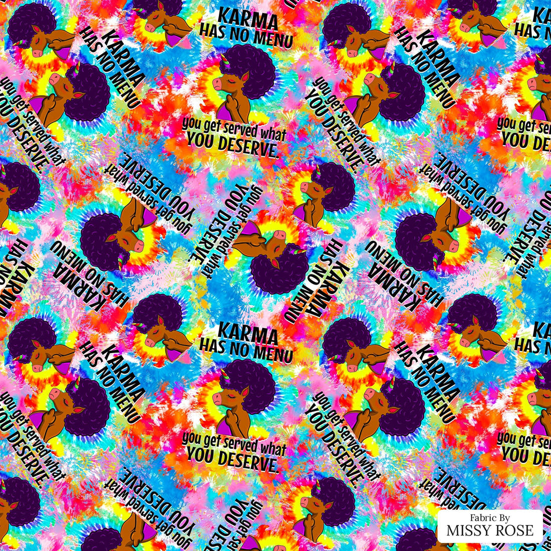 Design 1189 Karma Fabric – flat view of the print, zoom in for detail | Fabric by Missy Rose