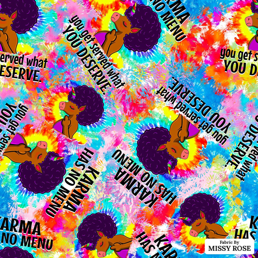 Design 1189 Karma Fabric – flat view of the print, zoom in for detail | Fabric by Missy Rose