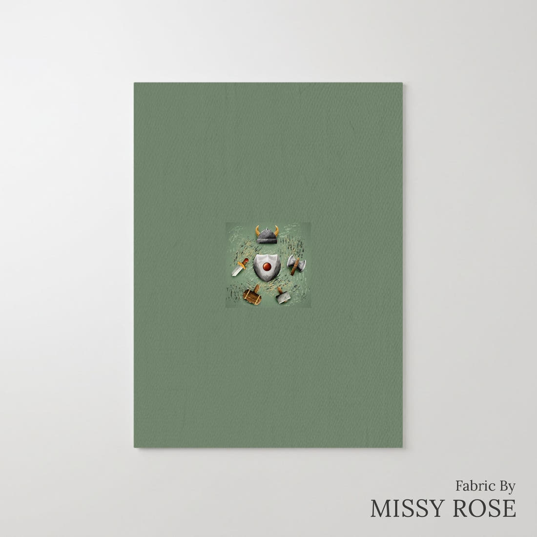 Design 119 Viking Panel – printed fabric panel with centred picture, custom printed to order | Fabric by Missy Rose