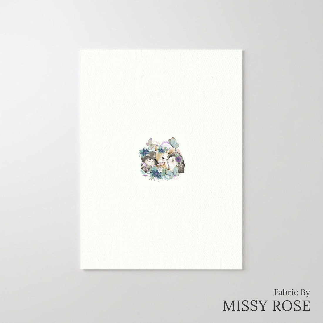Design 1190 Woodlands Babies Panel – printed fabric panel with centred picture, custom printed to order | Fabric by Missy Rose