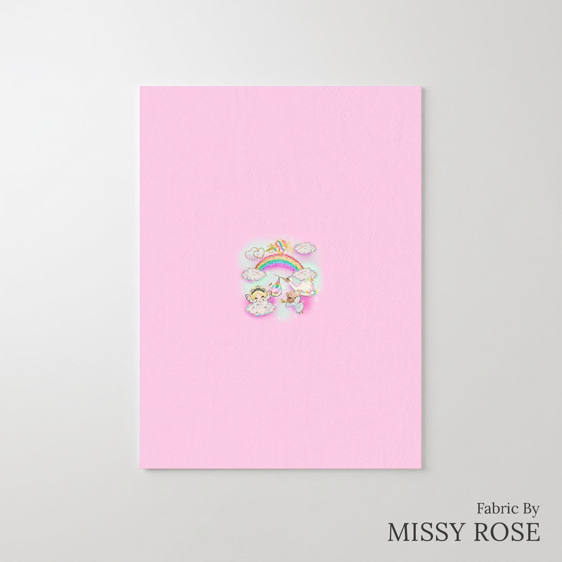 Design 1191 Rainbow Baby Panel – printed fabric panel with centred picture, custom printed to order | Fabric by Missy Rose