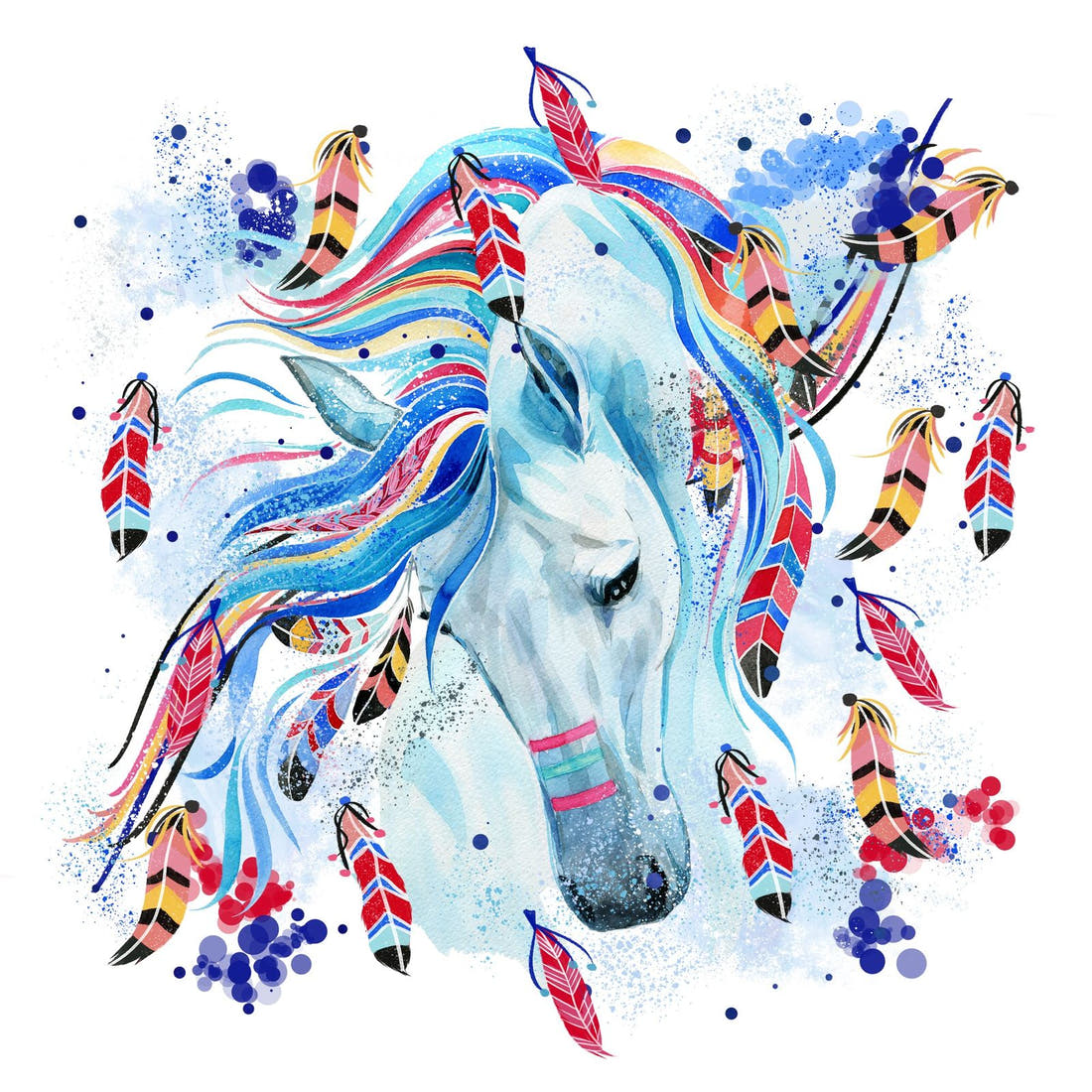 Design 1194 Horse Panel – full artwork close-up of the printed picture | Fabric by Missy Rose