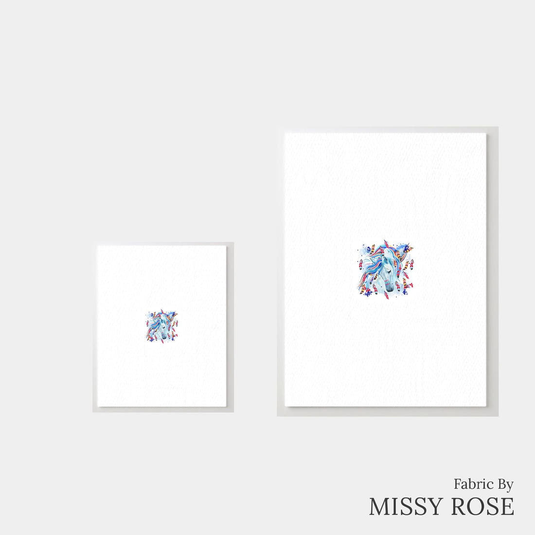 Design 1194 Horse Panel – universal and adult panel sizes side by side | Fabric by Missy Rose