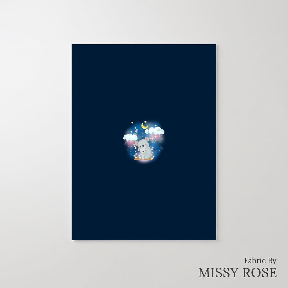 Design 1196 Sweet Koala Panel – printed fabric panel with centred picture, custom printed to order | Fabric by Missy Rose