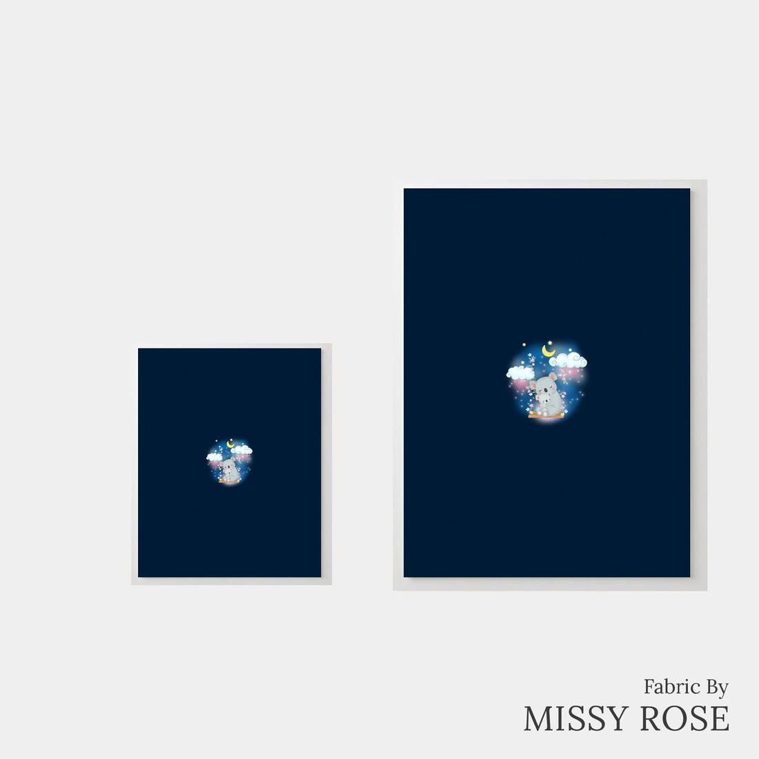 Design 1196 Sweet Koala Panel – universal and adult panel sizes side by side | Fabric by Missy Rose