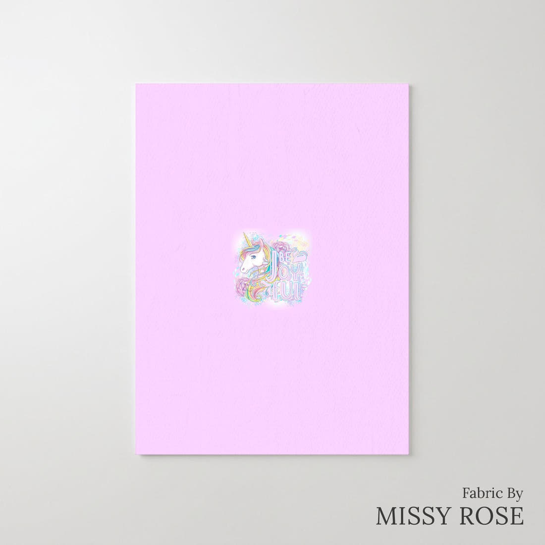 Design 1197 Rainbow Unicorn Panel – printed fabric panel with centred picture, custom printed to order | Fabric by Missy Rose