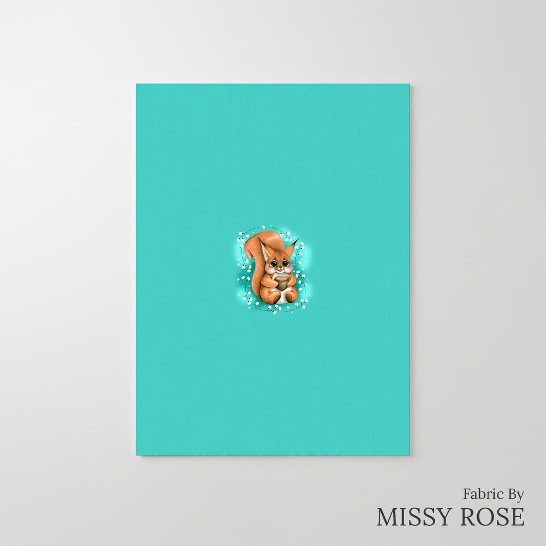 Design 1199 Squirrel Panel – printed fabric panel with centred picture, custom printed to order | Fabric by Missy Rose