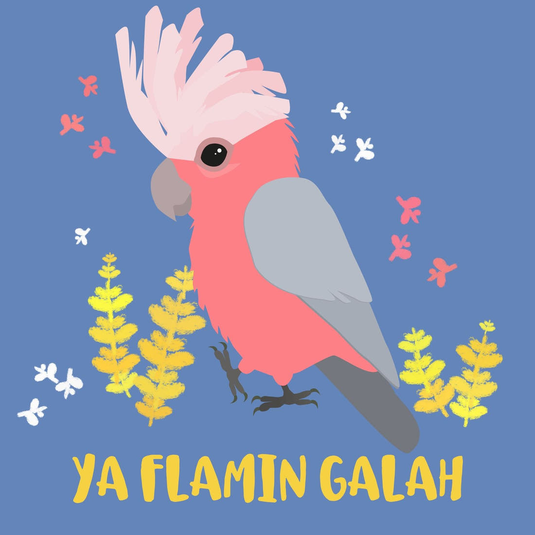 Design 120 Blue Galah Panel – full artwork close-up of the printed picture | Fabric by Missy Rose