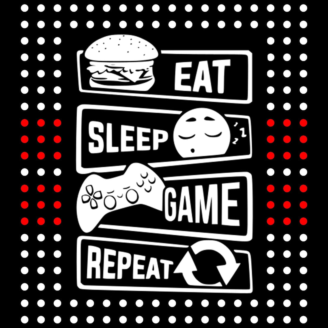 Design 121 Black Gaming Panel – full artwork close-up of the printed picture | Fabric by Missy Rose