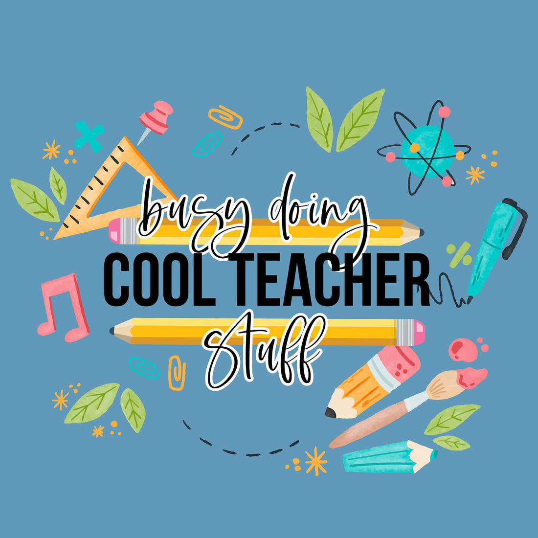 Design 125 Cool Teacher Panel – full artwork close-up of the printed picture | Fabric by Missy Rose
