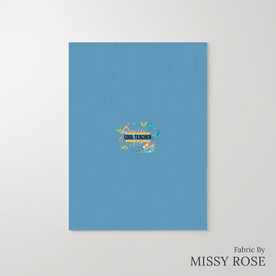 Design 125 Cool Teacher Panel – printed fabric panel with centred picture, custom printed to order | Fabric by Missy Rose