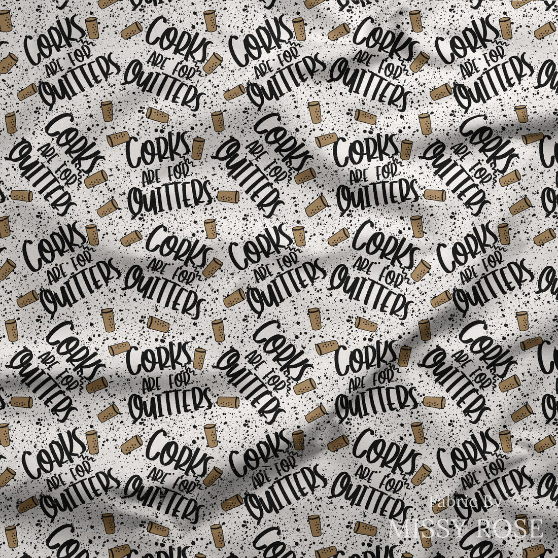 Design 126 Corks Fabric draped fabric mockup – custom printed fabric by the metre | Fabric by Missy Rose
