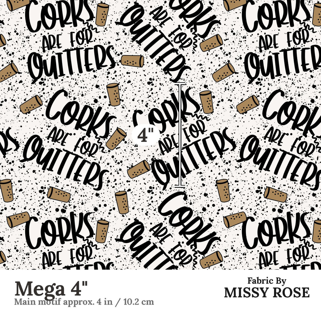 Design 126 Corks Fabric Mega 4" - print scale | Fabric by Missy Rose