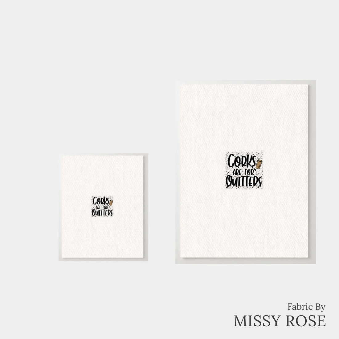 Design 126 Corks Panel – universal and adult panel sizes side by side | Fabric by Missy Rose
